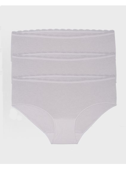 3PACK Bavlnené nohavičky s vysokým pásom Cotonella (Farba Biela, Veľkosť M)