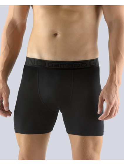 Bambusové boxerky s dlhšou sárou Gino (Farba Čierna, Veľkosť M/L)