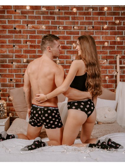 Hipster nohavičky s potlačou Vianočné John Frank WJFD-H23 (Farba Čierna, Veľkosť XL)