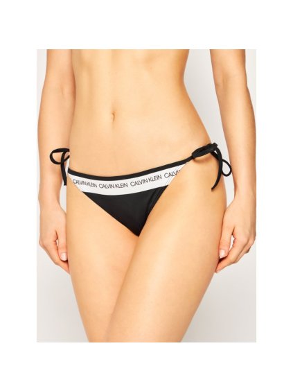 Plavky spodný diel s kontrastným pásom Calvin Klein (Farba Čierna, Veľkosť S)