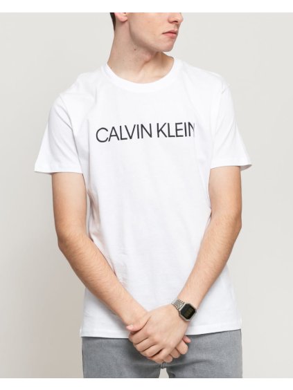 Krátke bavlnené tričko Calvin Klein (Farba Biela, Veľkosť S)