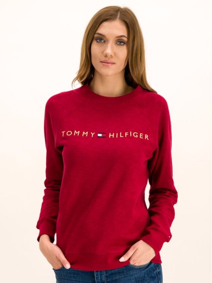 Mikina bez kapucne Tommy Hilfiger (Farba Vínová, Veľkosť S)