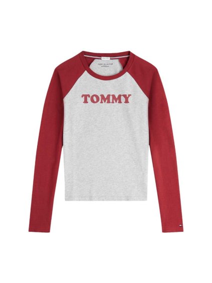 Dlhé bavlnené tričko Tommy Hilfiger (Farba Sivý melír, Veľkosť S)