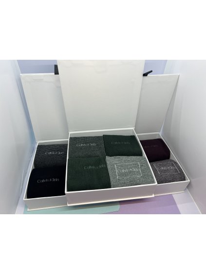 4PACK Pánske ponožky -mix odtieňov -v darčekovom balení Calvin Klein