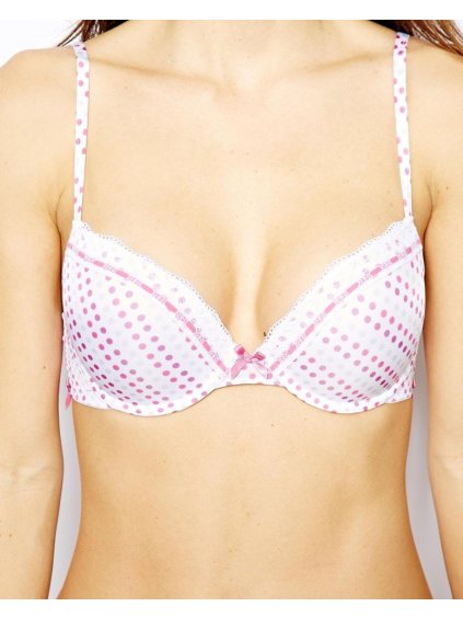 Bodkovaná push up podprsenka s kosticou (Veľkosť 70 C)