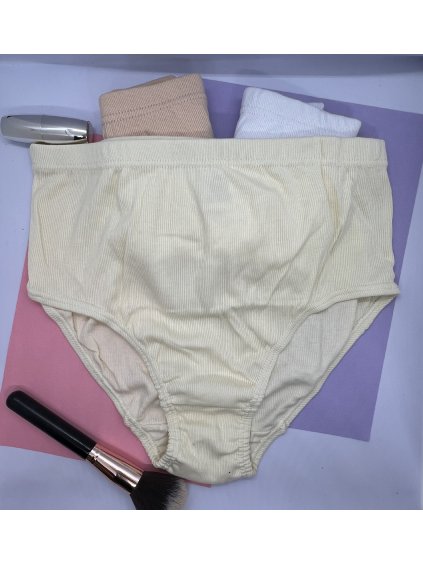 3PACK Dámske 100% bavlnené klasické vrúbkové nohavičky Andrie 1710 ROZALIA