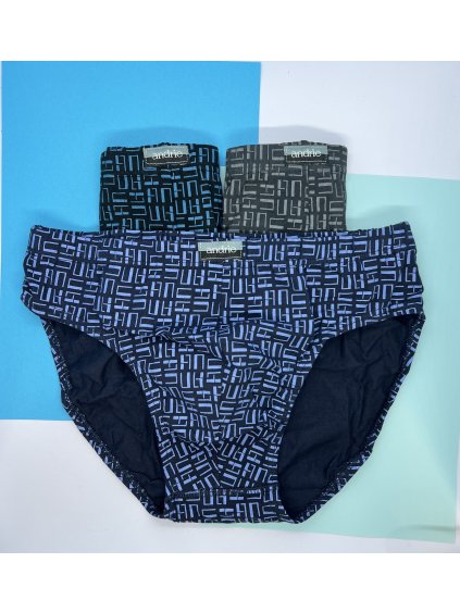 3PACK Pánske bavlnené slipy Andrie 3593