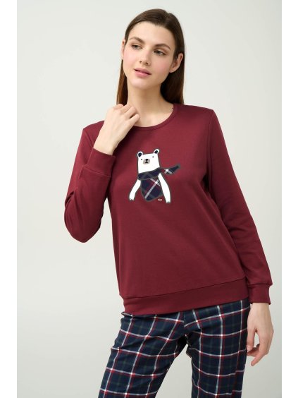 Dámske dvojdielne interlock zimné pyžamo s patentami VAMP 23685