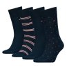 Pánske klasické bavlnené ponožky Tommy Hilfiger v darčekovej dóze 4 Pack (Farba Tmavomodrá, Veľkosť 39-42)