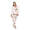 Dámske dvojdielne huňaté/ chlpaté/ teplé pyžamo Poppy Nice (Farba Béžová, Veľkosť S)