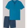 Krátke bavlnené pyžamo Schiesser (Farba Modrá, Veľkosť L)