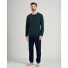 Pruhované froté pyžamo Schiesser (Farba Tmavozelená, Veľkosť L)