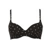 Plavky bodkovaný push up vrchný diel s kosticou ROSA FAIA Milou (Farba Čierna, Veľkosť 80 B)