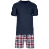 Krátke bavlnené pyžamo Vamp 13716 (Farba Tmavomodrá, Veľkosť M)