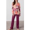 Bavlnené pyžamo s kvietkovým vzorom XL-5XL Vamp (Farba Staroružová, Veľkosť XL)