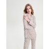 Dámske bavlnené pyžamo na gombíky s jemným kvietkovým vzorom VAMP 19186 (Farba Mix, Veľkosť M)