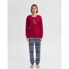 Dámske pyžamo so zimným motívom na patenty Vamp 19470 (Farba Červená, Veľkosť S)
