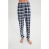 Dámske dvojdielne bavlnené pyžamo s kockovanými nohavicami s patentami 19707 Vamp (Farba Červená, Veľkosť XS)
