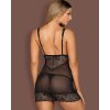 Priesvitný set s čipkou Obsessive Firella (Farba Čierna, Veľkosť S/M)
