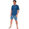Krátke bavlnené pyžamo s potlačou Cornette Blue Dock 2 (Veľkosť M)
