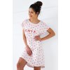 Bavlnená nočná košeľa s krátkym rukávom Sensis - love is all around us (Farba Bledoružová, Veľkosť S)