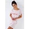Bavlnená nočná košeľa s krátkym rukávom Sensis - love is all around us (Farba Bledoružová, Veľkosť S)