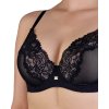 Čipkovaná podprsenka s kosticou Lormar Saten Soft up (Farba Čierna, Veľkosť 70 B)