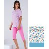 Dámske krátke bavlnené dvojdielne pyžamo s kvietkami Karelpiu  KC6054, KC8048