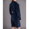 Dlhý semišový župan De Lafense Bonjour (Farba Tmavomodrá, Veľkosť M)