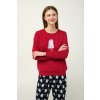 Dámske bavlnené zimné pyžamo interlock so psíkom Vamp 23596