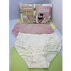 2PACK midi klasické bavlnené nohavičky s čipkou Cotonella  (krémová + bledoružová) GD173