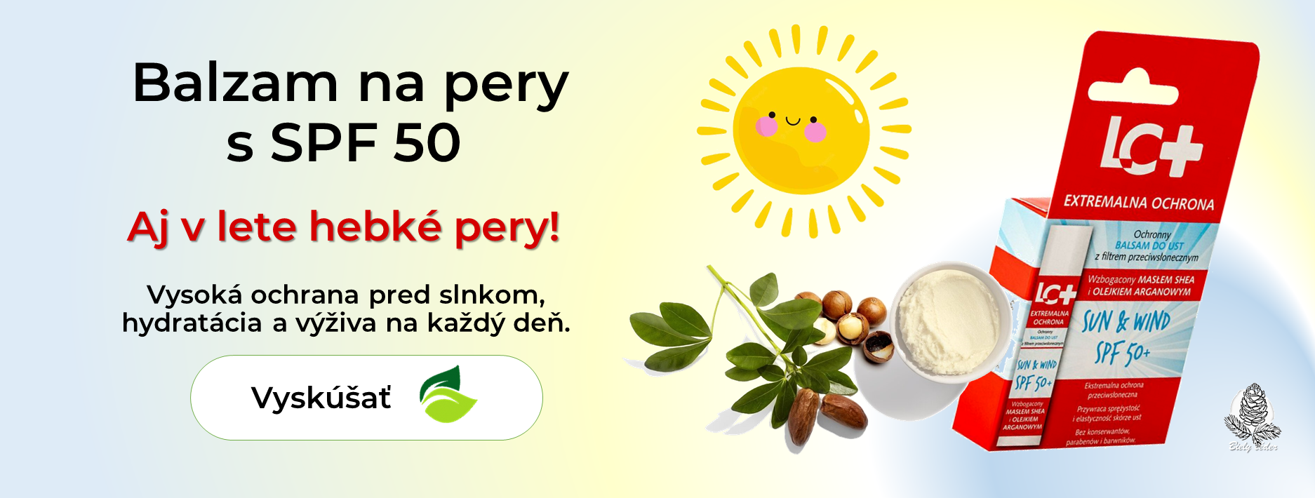 Balzam na pery SPF 50 proti slnku a vetru