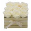 Darčekový box mydlových kvetov - 9 krémových ruží