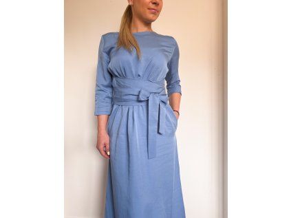 Vázací šaty Lena, modrá, S/M