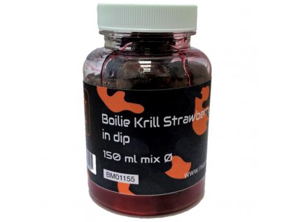 Mastodont Baits boilies v dipu krill strawberry bergamont mix průměrů 150ml