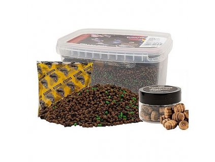 Benzar Mix Summer Pellet Box Green Betaine 400g+nástraha Twister Fishmeal+dip 150ml