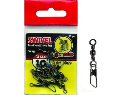 Extra Carp obratlík s karabinkou Barrel Swivel Safety Snap 10ks