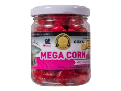LK Baits obří kukuřice Mega Corn Wild Strawberry 220ml