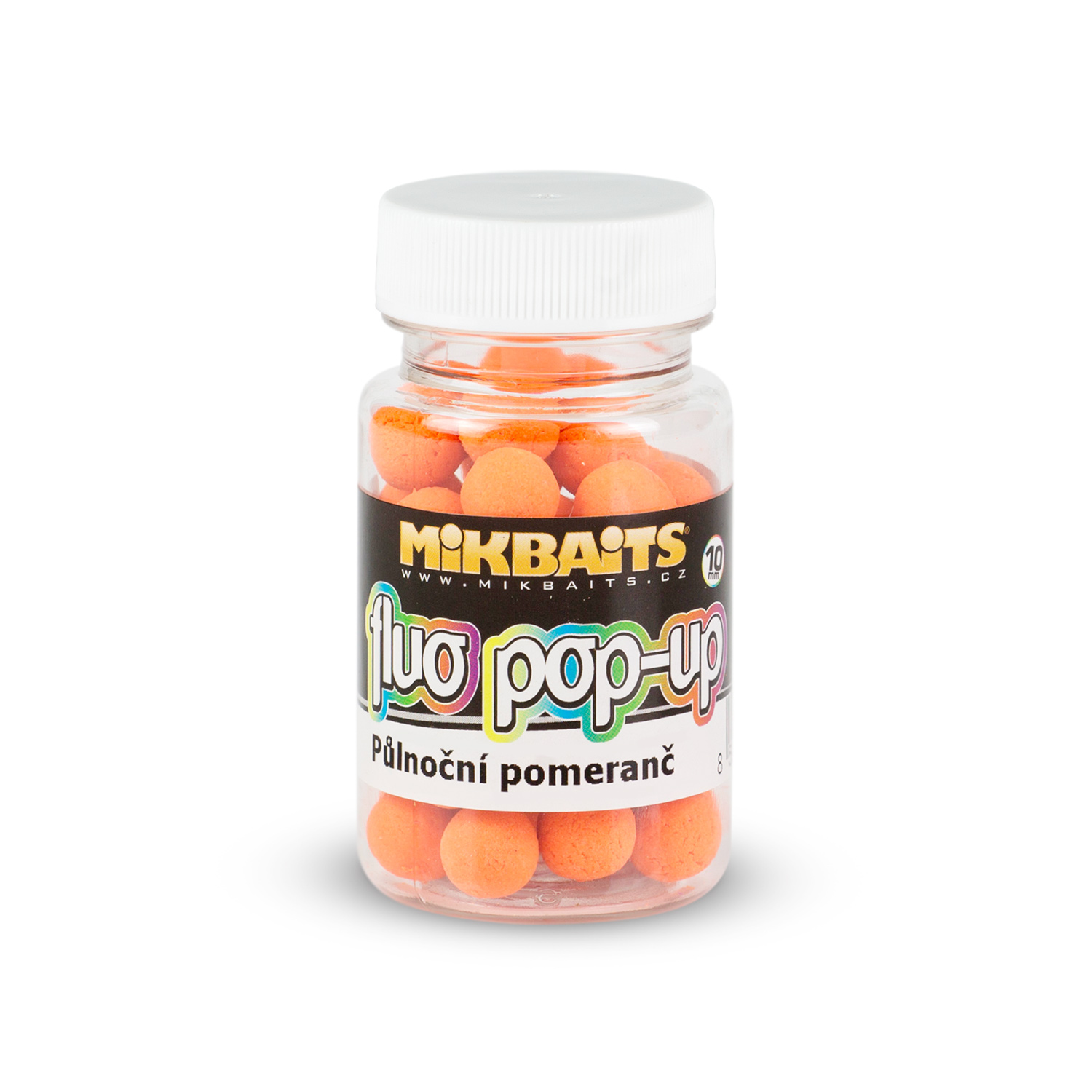 Mikbaits mini plovoucí fluo boilie 10mm 60ml Příchuť: Půlnoční pomeranč