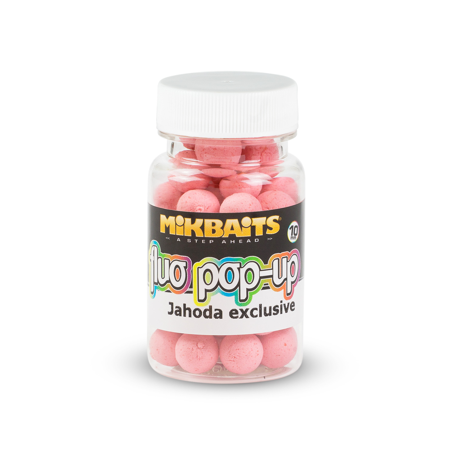 Mikbaits mini plovoucí fluo boilie 10mm 60ml Příchuť: Jahoda