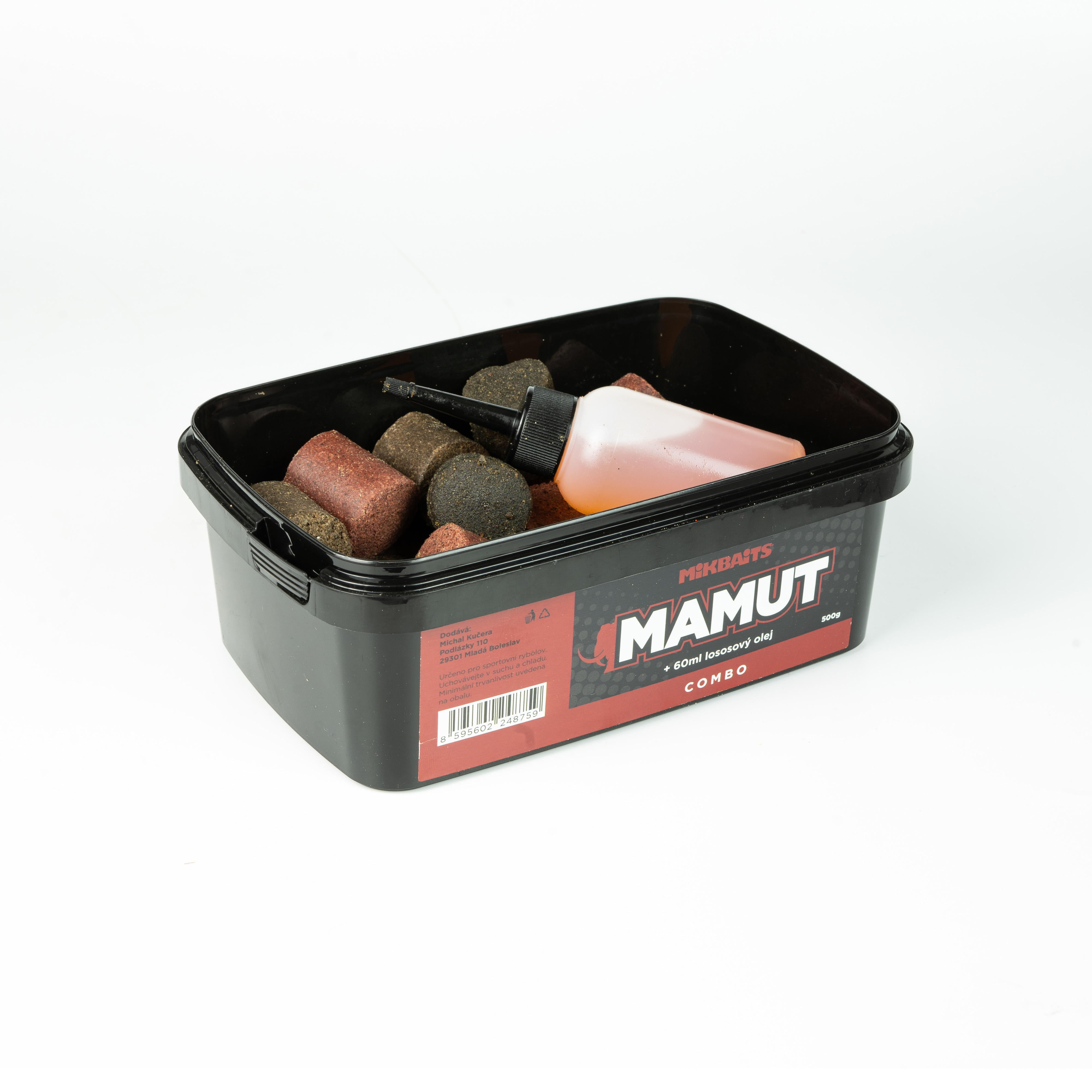 Mikbaits peletový mix Mamut combo 500g + lososový olej 60ml