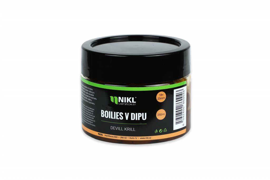 Karel Nikl boilies v dipu 18+20mm 250g Příchuť: Kill Krill