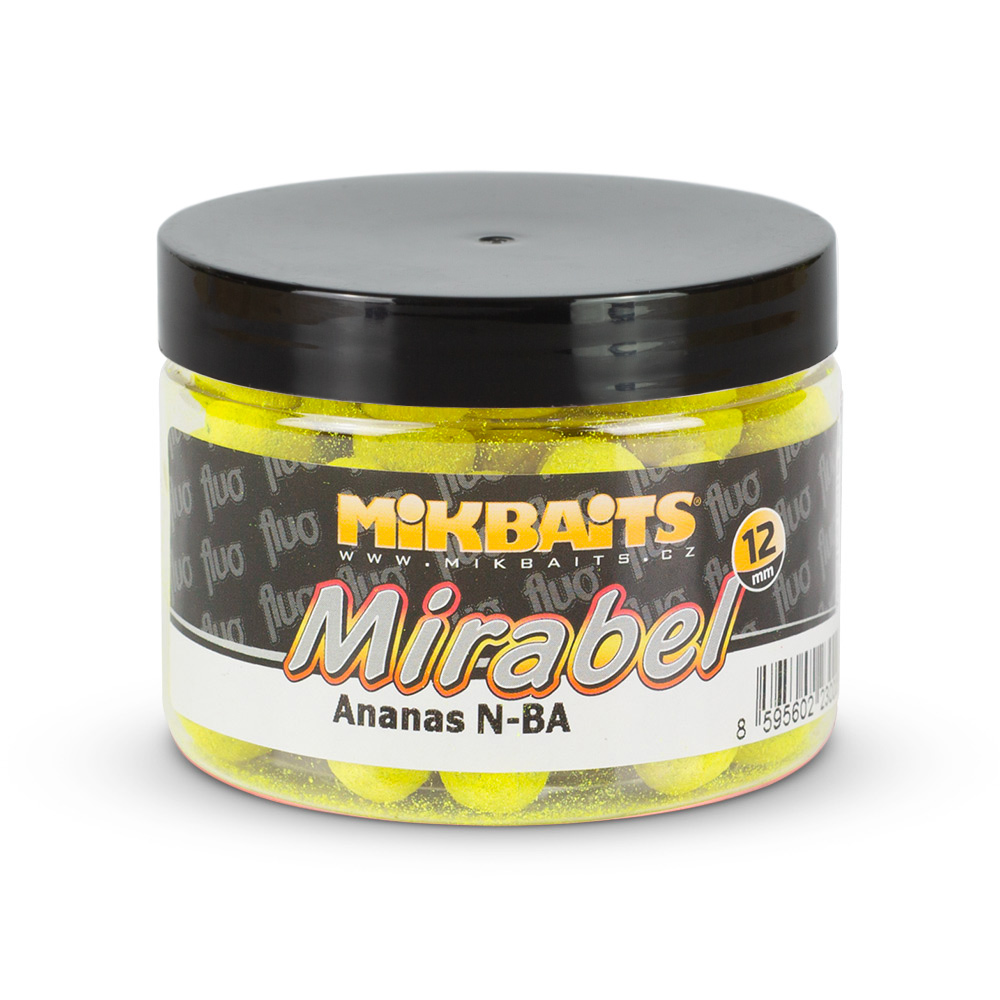 Mikbaits boilie Mirabel Fluo 12mm 150ml Příchuť: Ananas N-BA