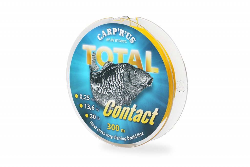 Carp´R´Us pletená šňůra Total Contact 0,25mm 13,61kg/30lb Délka: 300m