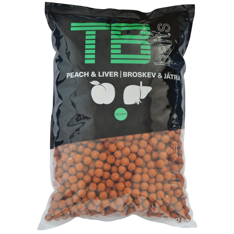 TB Baits krmné boilie 20mm 10kg Příchuť: Peach Liver