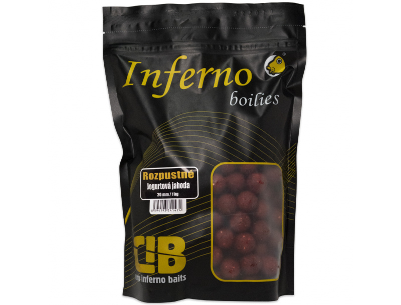 Carp Inferno rozpustné boilies Nutra Line Jogurtová Jahoda 20mm Balení: 1kg