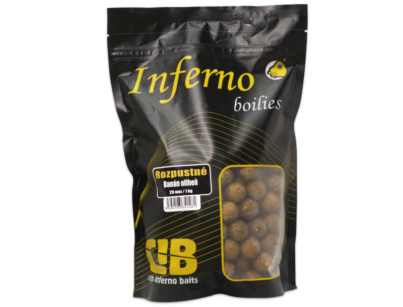 Carp Inferno rozpustné boilies Nutra Line Banán Oliheň 20mm Balení: 1kg