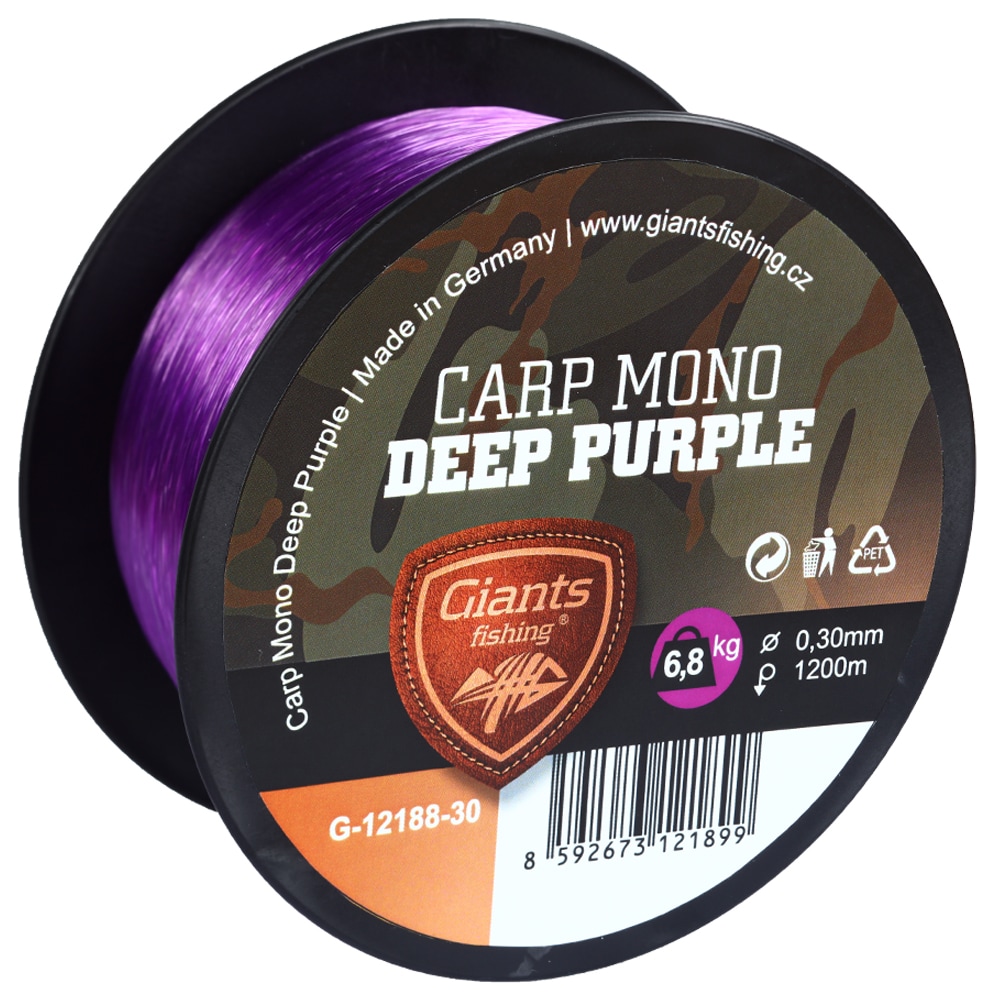 Giants fishing vlasec Carp Mono Deep Purple Průměr 0,30mm: Délka 1200m