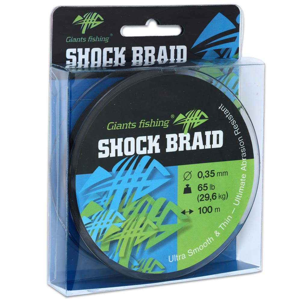 Giants fishing šoková šňůra Shock Braid Green 100m Průměr: 0,29mm/50lb (22,7 kg)