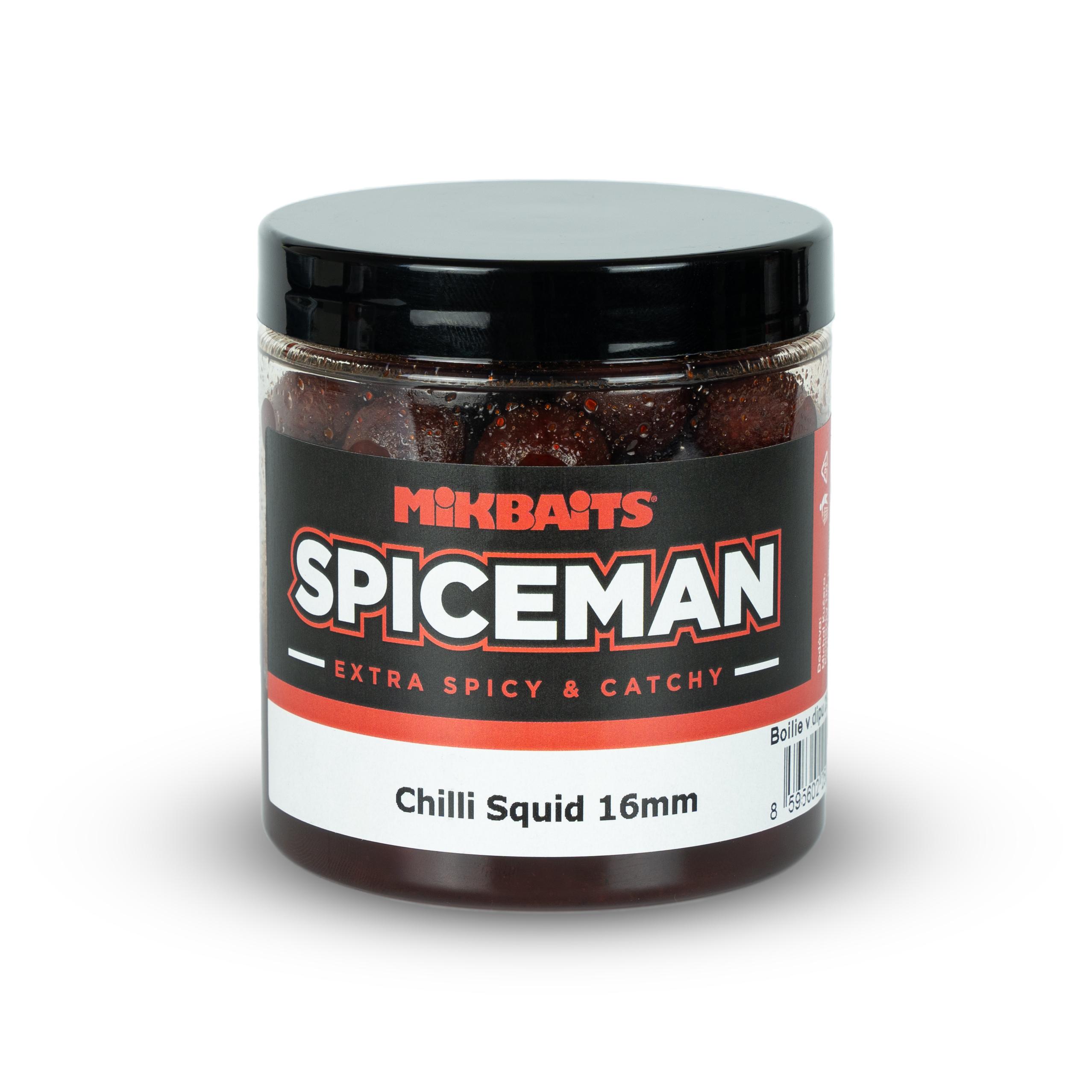 Mikbaits boilie v dipu Spiceman Chilli Squid 250ml Průměr: 16mm